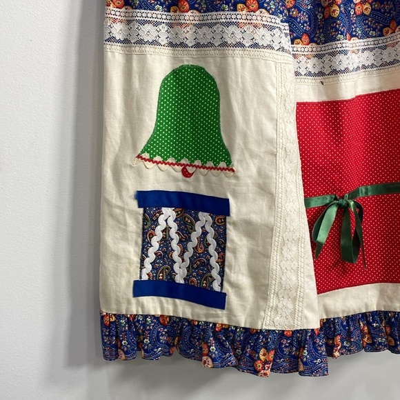 Vtg Handmade Patchwork Christmas Skirt Hand Made Stunning M? - Picture 6 of 12